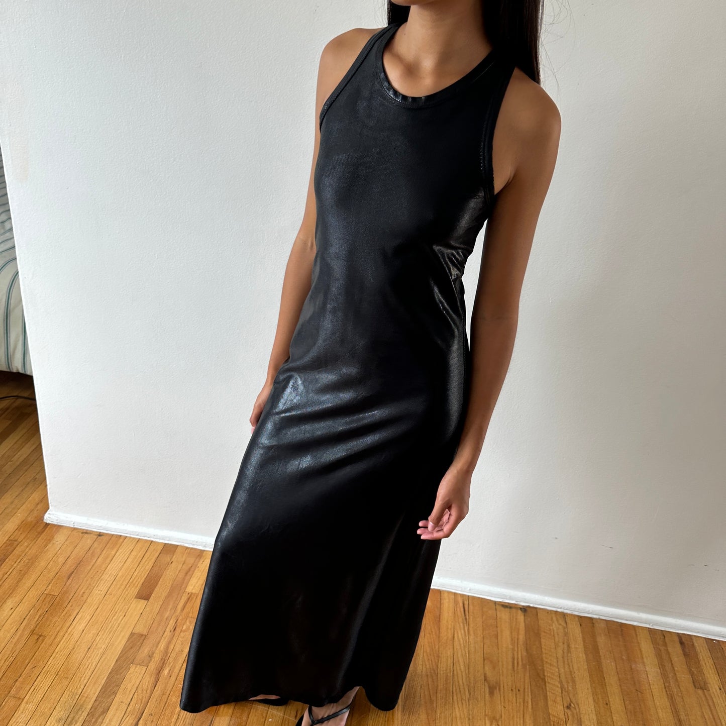 maxi dress — black shine