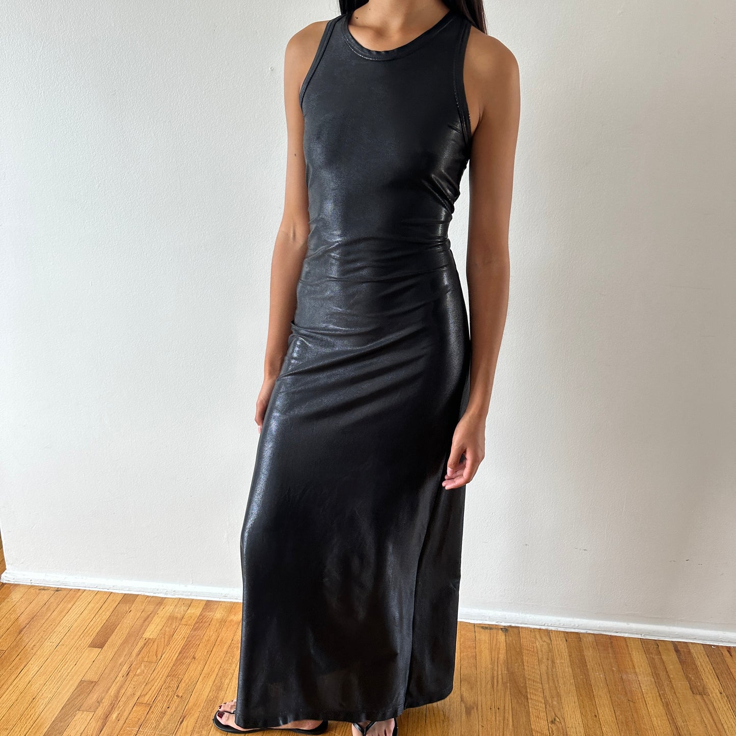 maxi dress — black shine