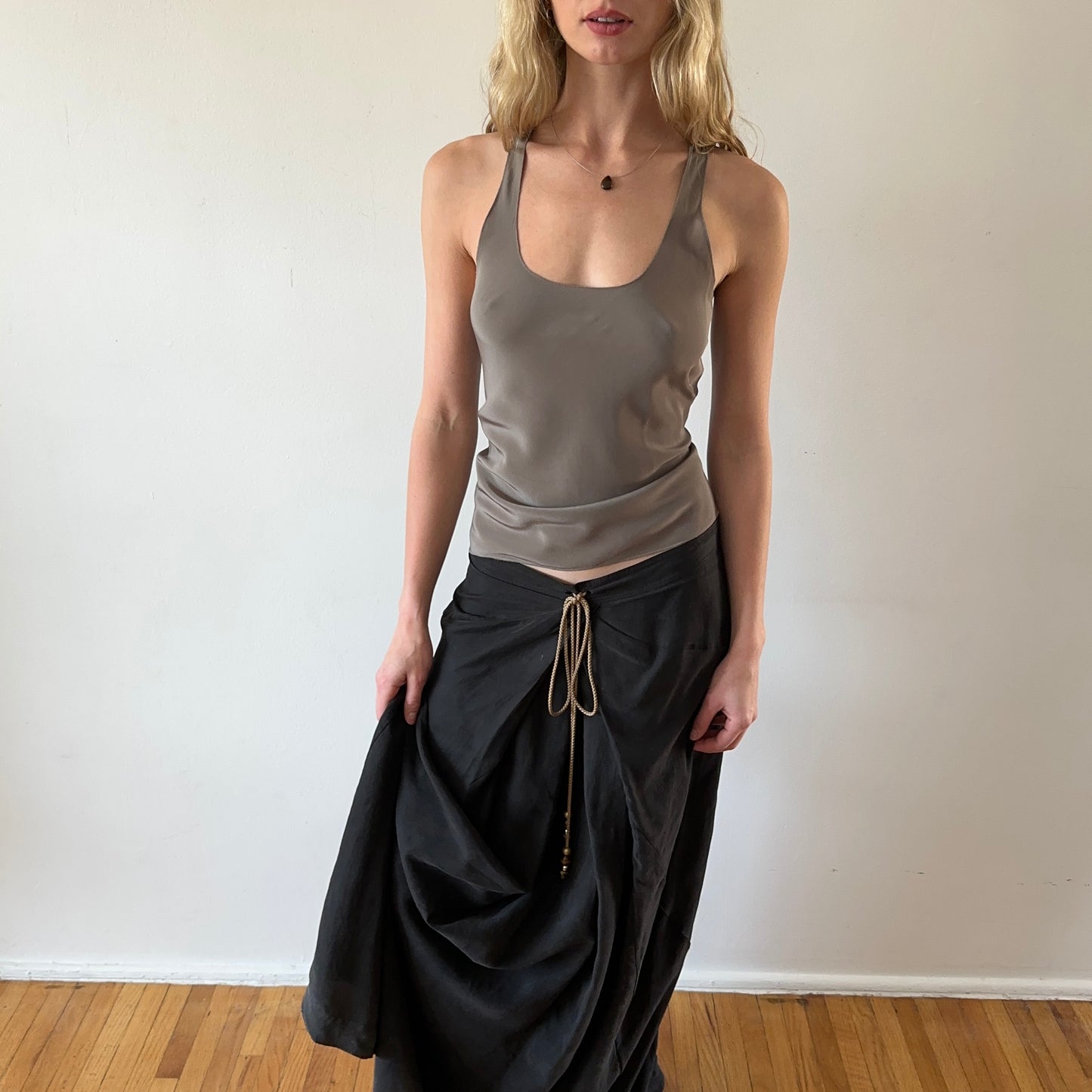 silk tank — charcoal