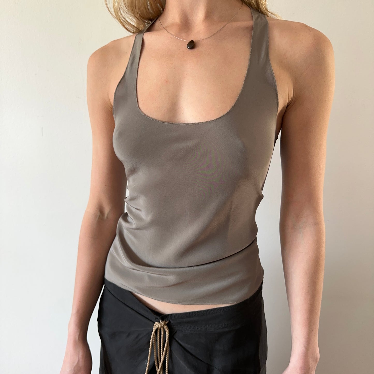 silk tank — charcoal