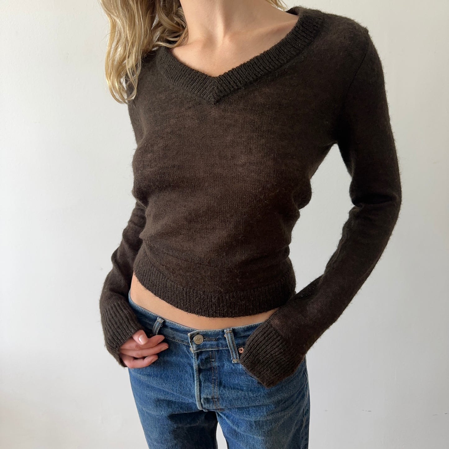 angora sweater — brown