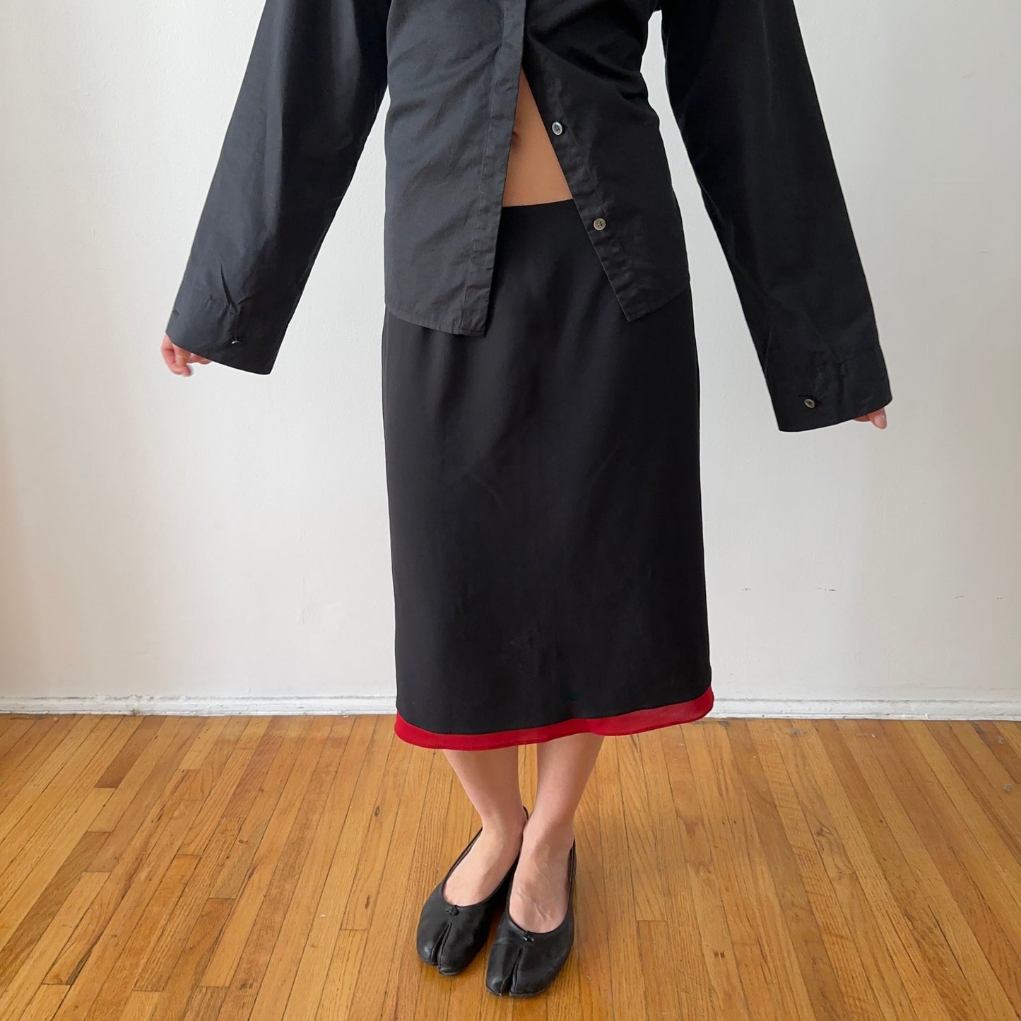 layered skirt — red