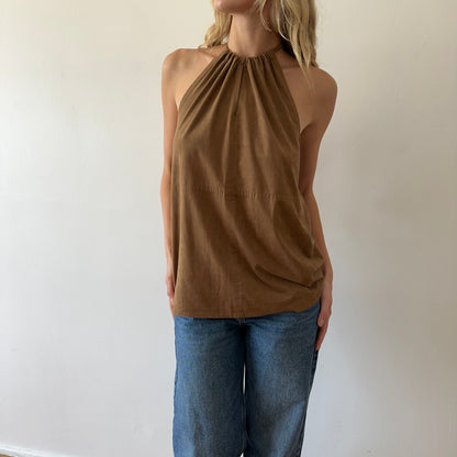 suede tank —  light brown