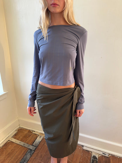 nylon tie skirt — deep green