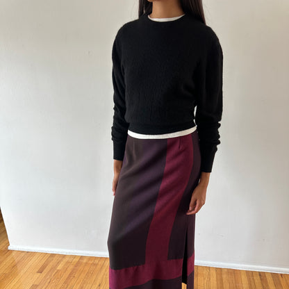 wool skirt — color block