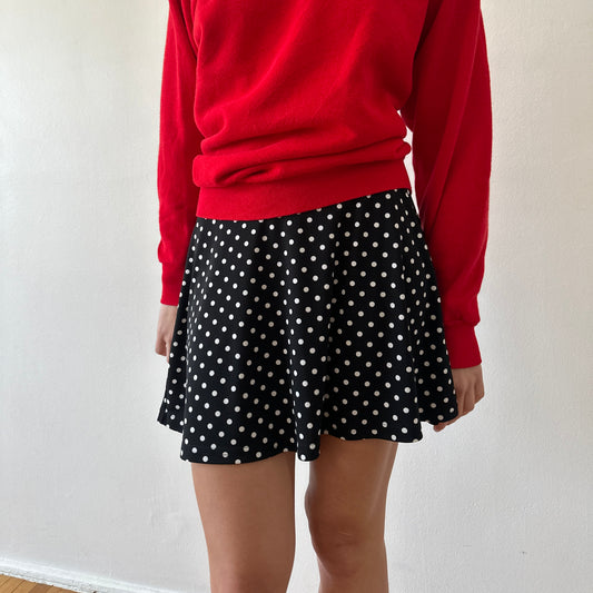 mini skirt — black polka