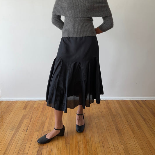 tiered skirt — black