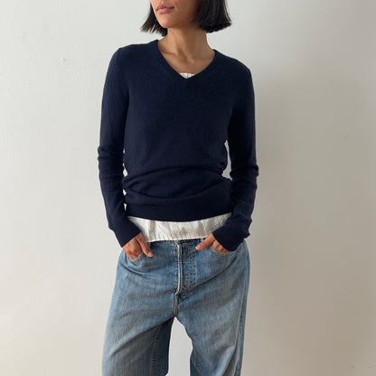 cashmere sweater — navy
