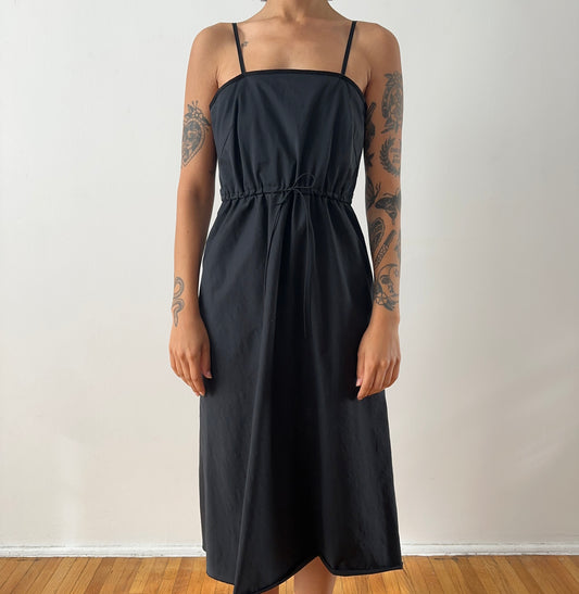 nylon dress — black