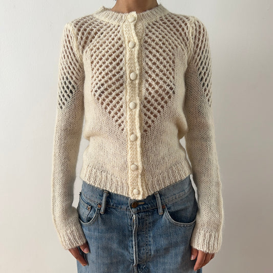 mohair cardigan — cream