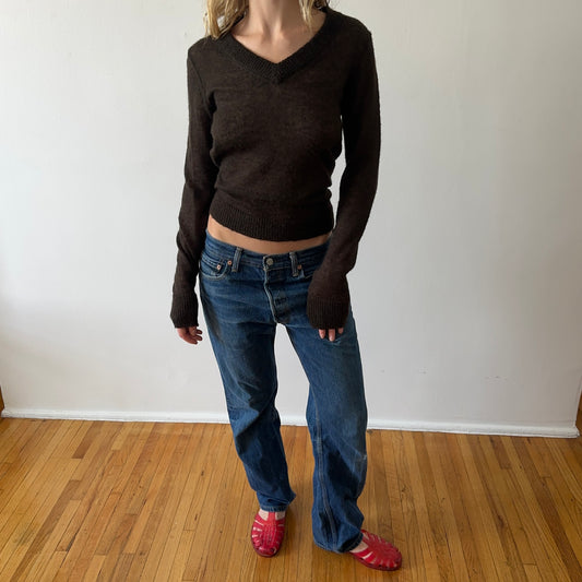 angora sweater — brown