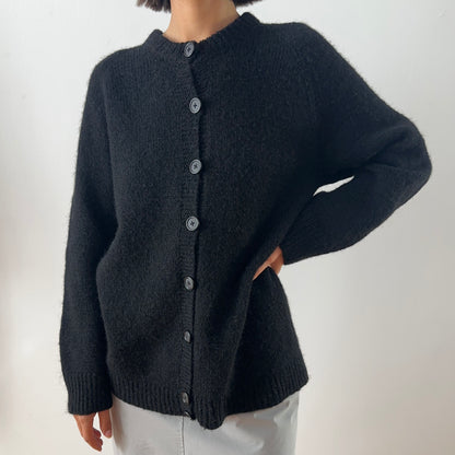 wool cardigan — black