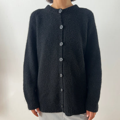 wool cardigan — black