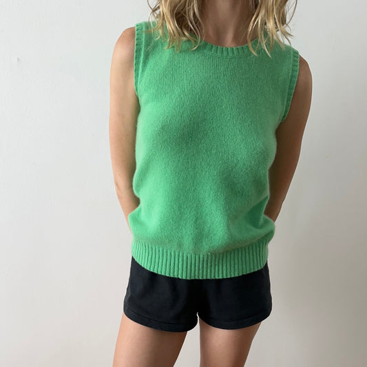 cashmere vest — green