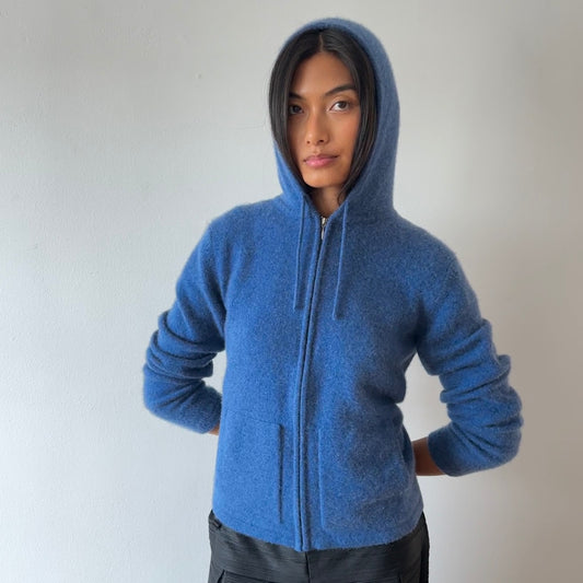 cashmere hoodie — cobalt