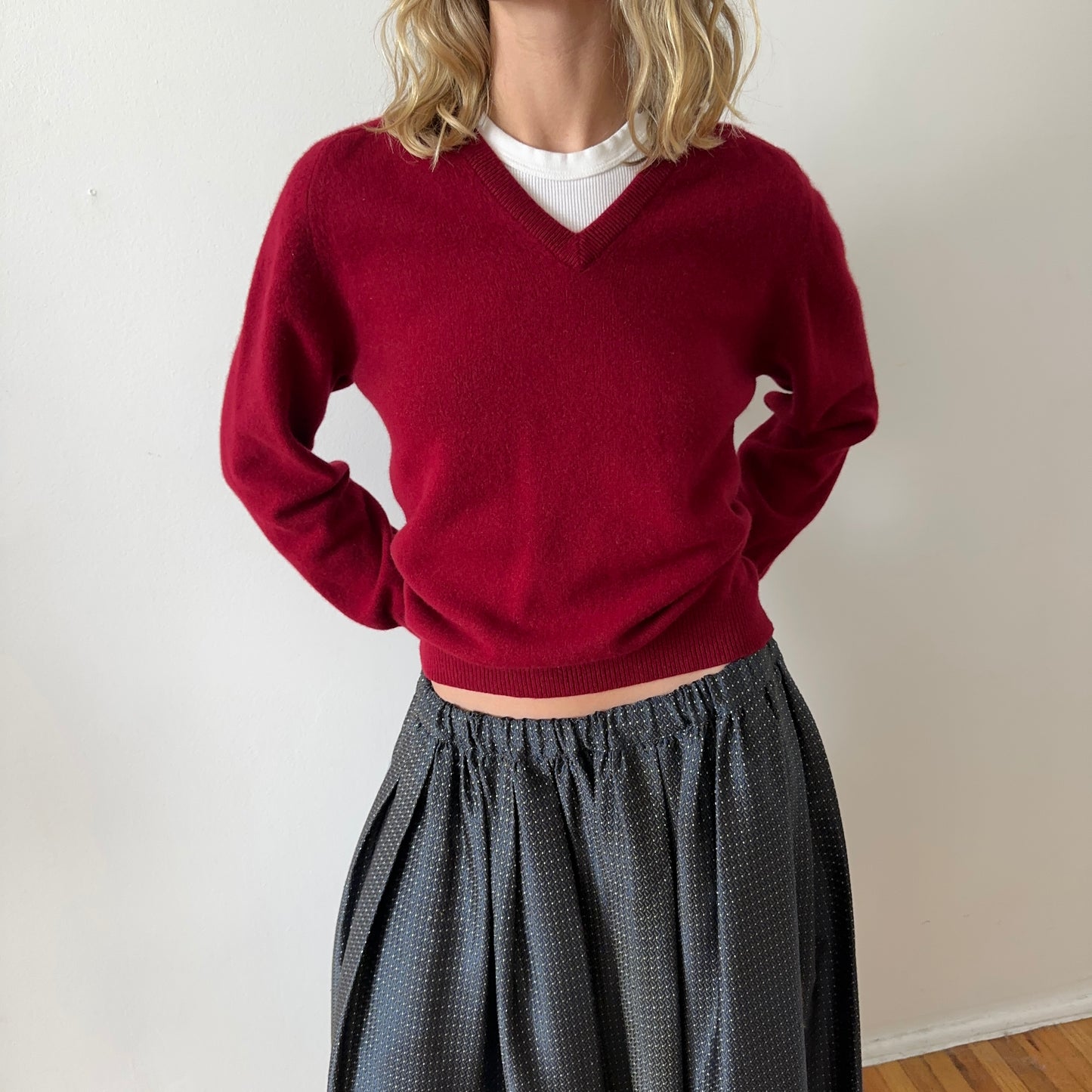 cashmere sweater — red